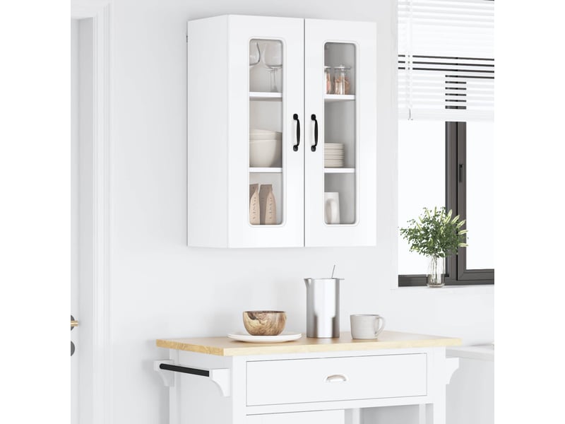  Meuble mural de cuisine | armoire de cuisine blanc brillant 60x31x80cm  - Conforama D