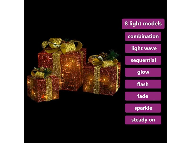  Boîtes-cadeaux de noël décoratives 3 pcs extérieur intérieur  - Conforama C