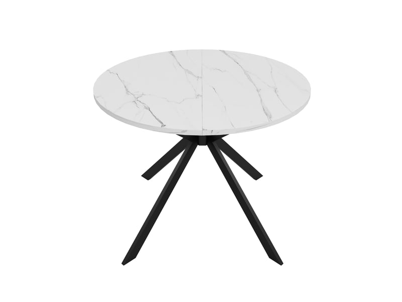 Table à manger extensible rondeovale blanche, 100/140 x 100 cm, 4–6 places - Conforama E