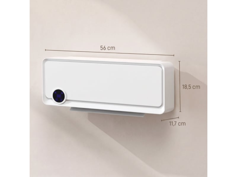  Chauffage soufflant mural 2000 w avec télécommande, 3 modes, écran led et minuterie 12 h  - Conforama E