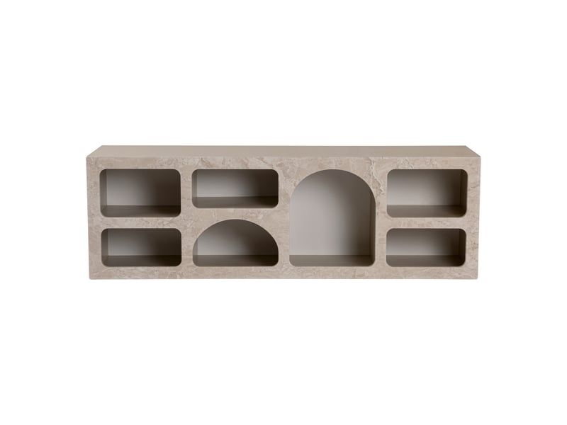  Buffet arsenio, bahut 6 étagères, 160x40x51h cm beige marbré Arsenio - Conforama D