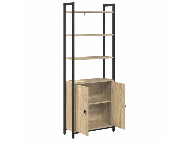  Bibliothèque 6 niveaux, armoire à livres 60 x 24 x 161 cm bois d'ingénierie shl3513  - Conforama E