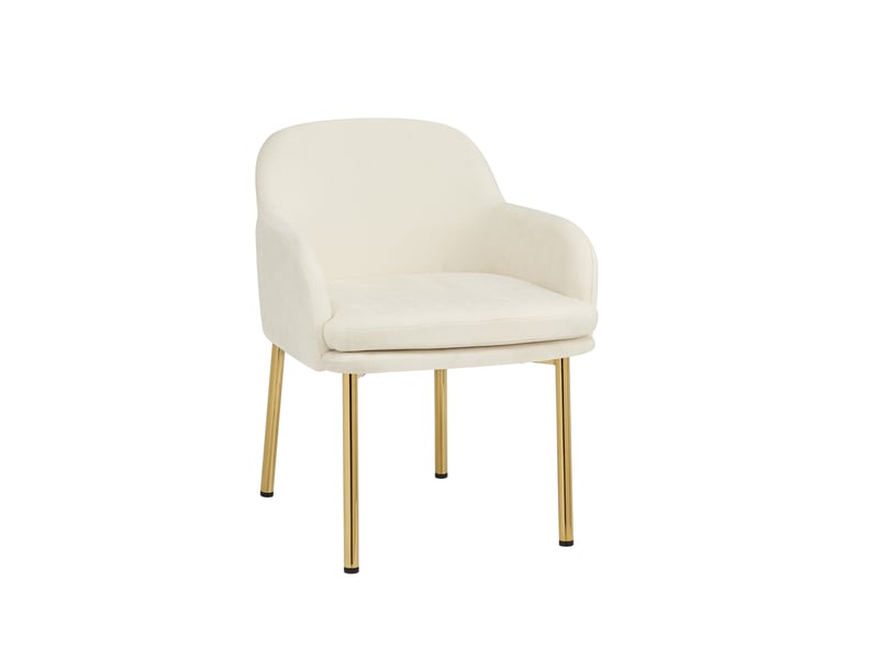  Lot de 2 chaises de salle à manger rembourrées avec accoudoirs, réglables en hauteur, charge 125 kg, coloris blanc Fay Lum - Conforama D