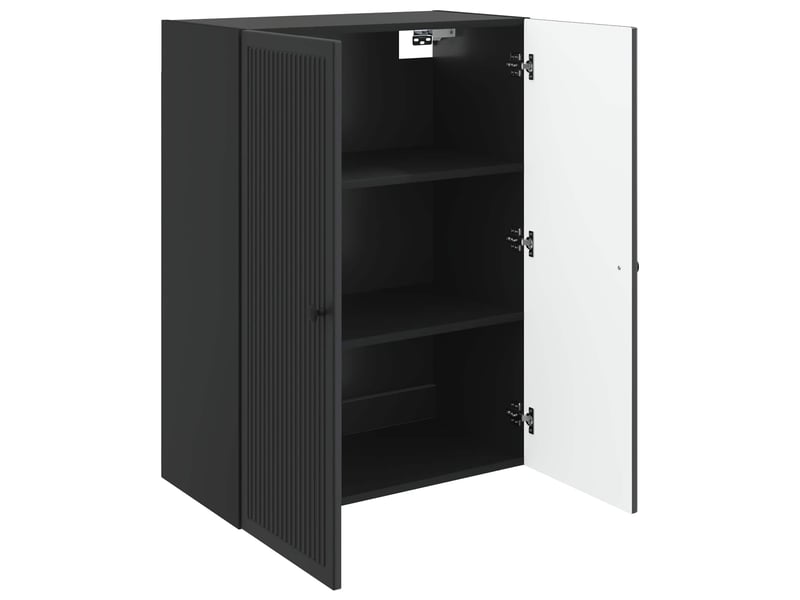  Armoire murale salon, meuble de rangement noir 66 x 34,5 x 90 cm bois d'ingénierie shl6662  - Conforama C