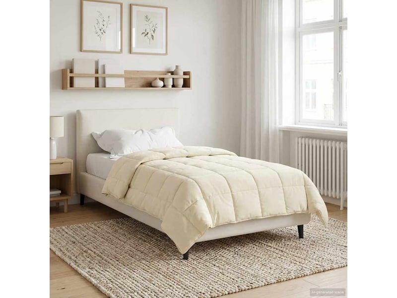  Duvet - couette complet toute l'année matelassé crème 135 x 200 cm  - Conforama D