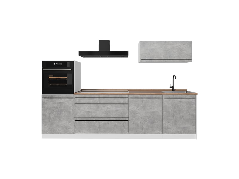 Vicco cuisine, bétonblanc, 280cm sans plan de travail - Conforama A