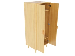Armoire tcqpz 140 x 55 x 170 cm à 2 portes avec rangement et tiroirs coloris bois naturel