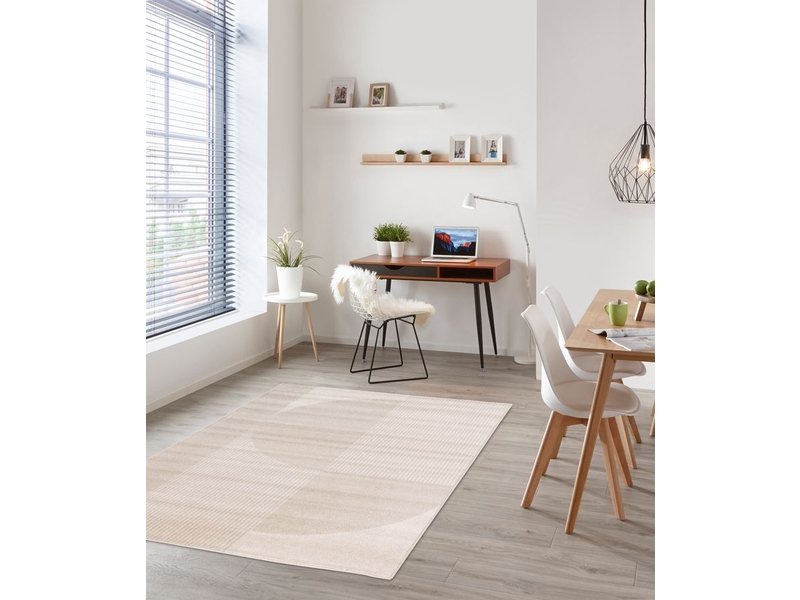  Bobochic tapis poils ras irena motif abstrait beige 200x290 IRENA - Conforama D