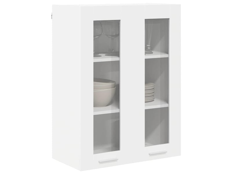 Meuble de rangement cuisine, armoire suspendue blanc 60x31x80cm bois d'ingénierie shl9518 - Conforama C