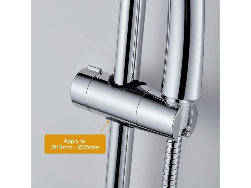  Support de pommeau de douche de salle de bain, pince de douchette réglable, chrome  - Conforama B