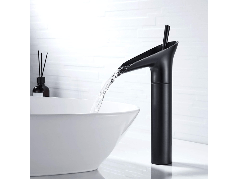  Robinet de salle de bain, robinet de lavabo haut, robinet de lavabo vintage, robinet mitigeur, 38 pouce, noir  - Conforama C