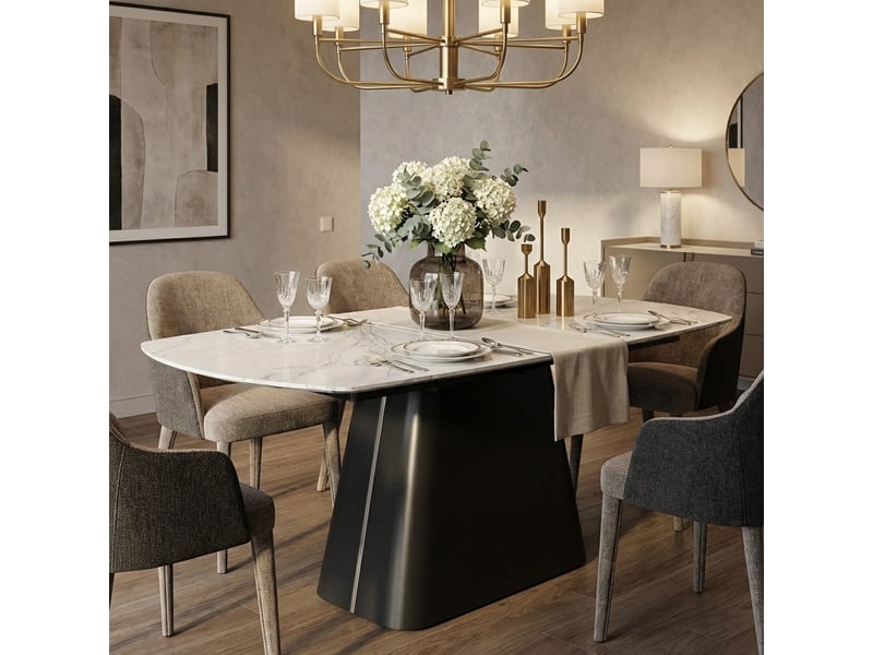 Table extensible en céramique pour salle à manger libin - blanc - Conforama B