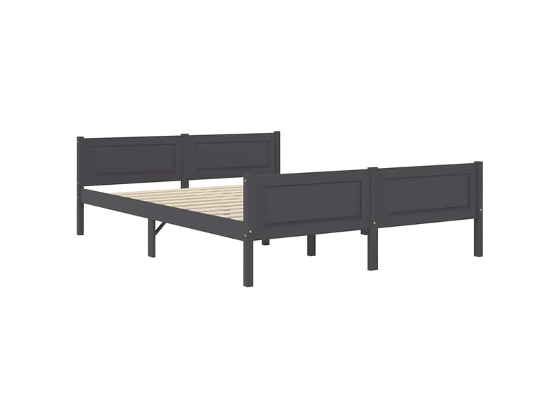  Lit double- lit adulte -  cadre de lit sans matelas bois de pin massif gris 120x200 cm  - Conforama A