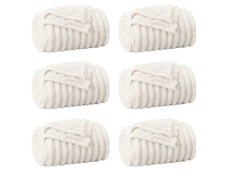 Couverture jetée de canapé 6 pcs crème 270x240 cm 9.51 kg polaire - Conforama A