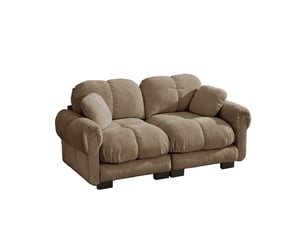 Canapé modulaire 2 pl 190x86x90 cm, fauteuil salon, canapé compact, design contemporain, canapé salon, tissu chenille, marron