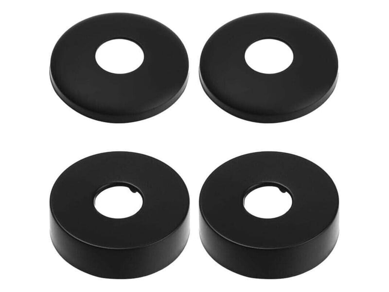  Lot4 rosaces cache-tuyaux noires inox, pour robinets, mitigeurs douche et radiateurs  - Conforama A