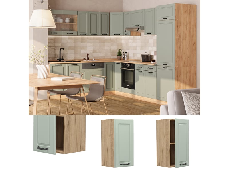  Vicco elément haut de cuisine, mint campagnechêne doré, 30cm  - Conforama D