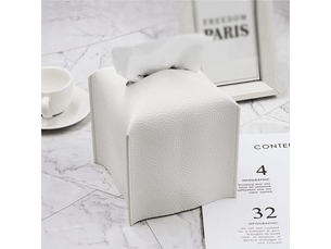 Boîte à mouchoirs carrée, boîte à mouchoirs moderne et imperméable en cuir pu avec bande inférieure, boîte à mouchoirs pliante décorative
