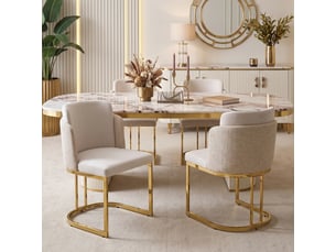 Lot de 4 chaises de salle à manger,61,5x53,5x86 cm,chenille,beige et doré