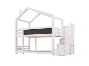 Lit superposé 90x200 cm <strong></strong>  <strong>ABC</strong> coloris blanc
