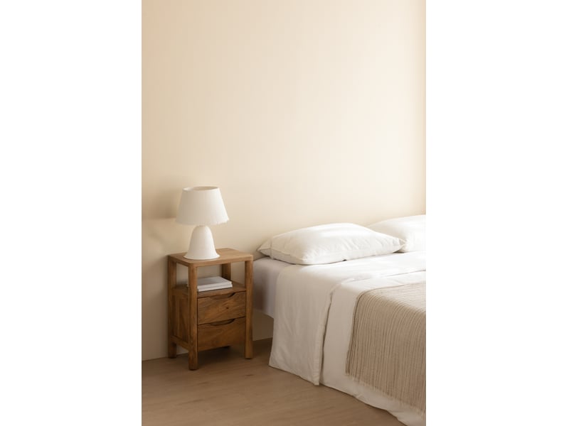  Table de chevet 2 tiroirs en bois massif de manguier  - Conforama B