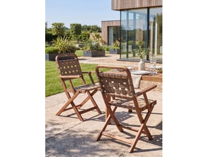 Lot de 2 chaises de jardin milzano acacia marron
