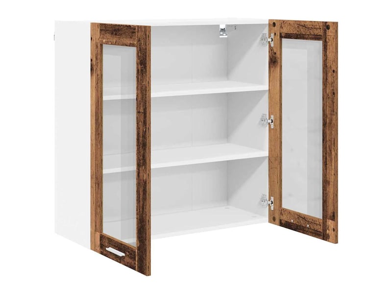 Meuble de rangement, armoire suspendue bois ancien 80x31x80cm bois d'ingénierie shl8265 - Conforama E