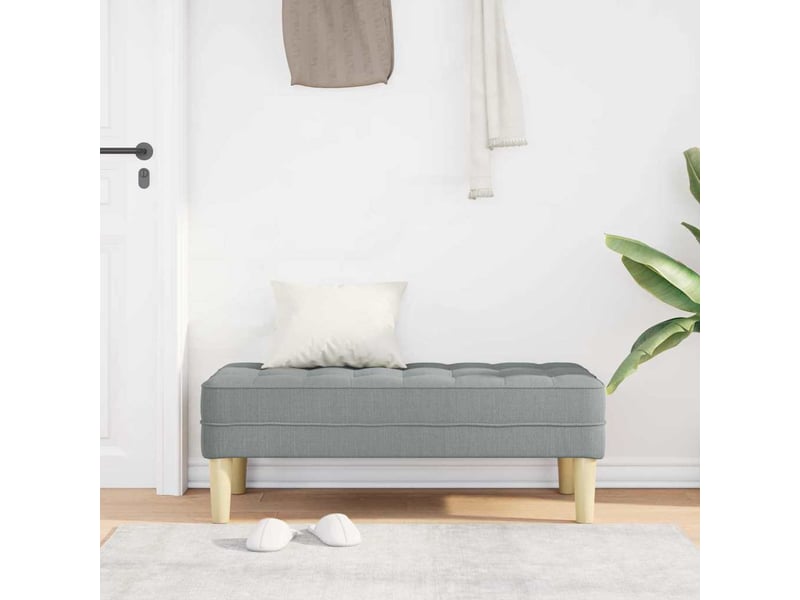 Banc chambre, banc de lit gris clair 113x57x39 cm tissu - Conforama C