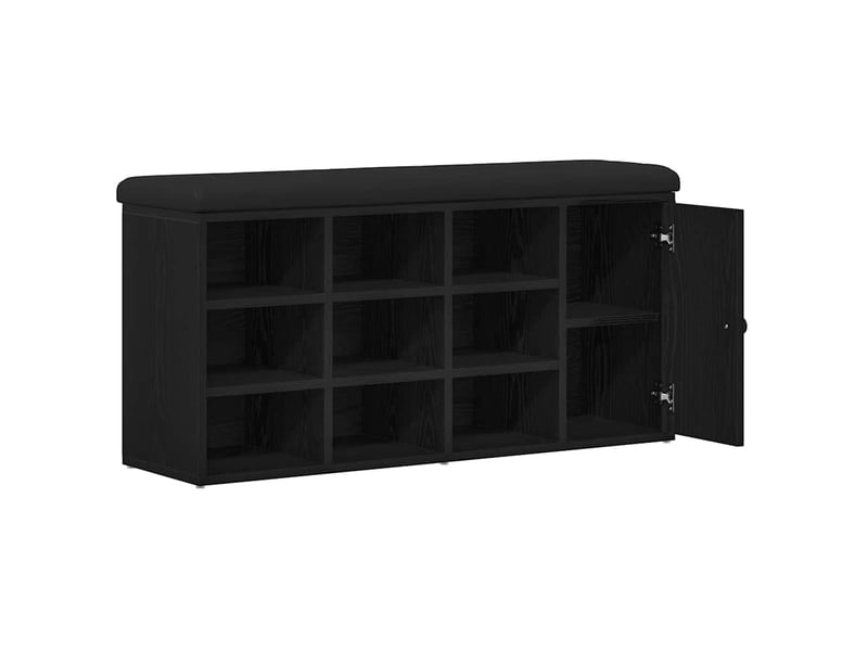  Banc chambre, banc de rangement chêne noir 102x32x50 cm bois d'ingénierie  - Conforama E