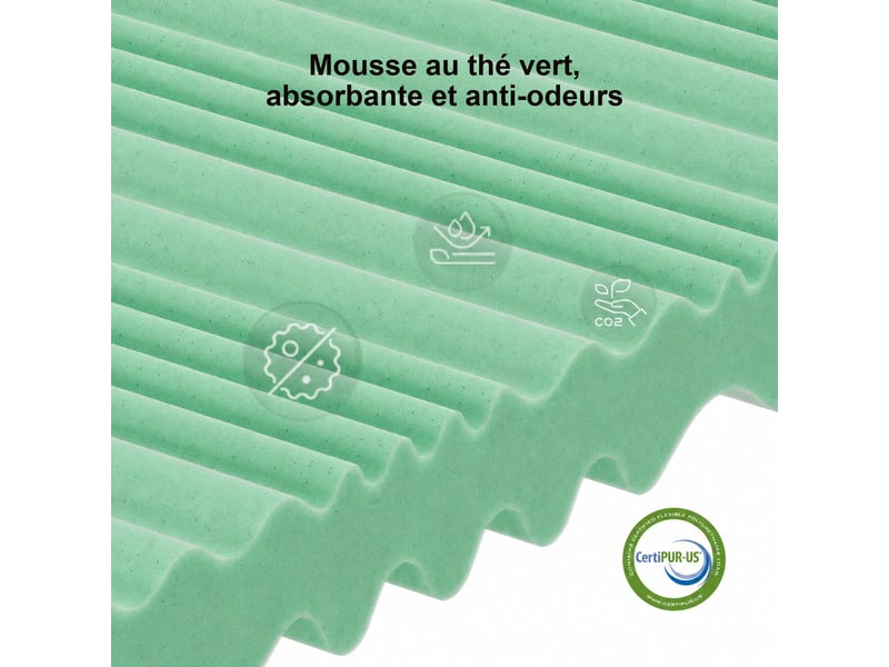  Novilla matelas en mousse 140 x 200 cm, épaisseur 25 cm, réversible, 7 zones, housse lavable, tissu oeko-tex, mousse certipur-us  - Conforama E