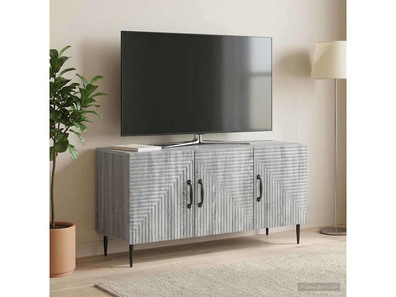 Meuble tv - banc tv - meuble de rangement sonoma gris 99 x 34,5 x 50 cm bois d'ingénierie  - Conforama D