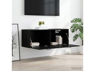 Meuble mural salon chêne noir 100 x 36,5 x 35 cm bois d'ingénierie shl9158