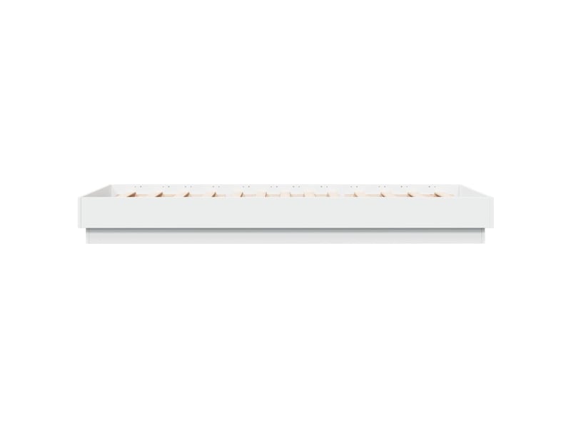  Lit simple- lit adulte -  cadre de lit sans matelas blanc 100x200 cm bois d'ingénierie  - Conforama D