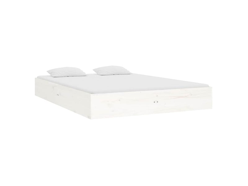  Lit double- lit adulte -  cadre de lit sans matelas blanc bois massif 140x190 cm  - Conforama C