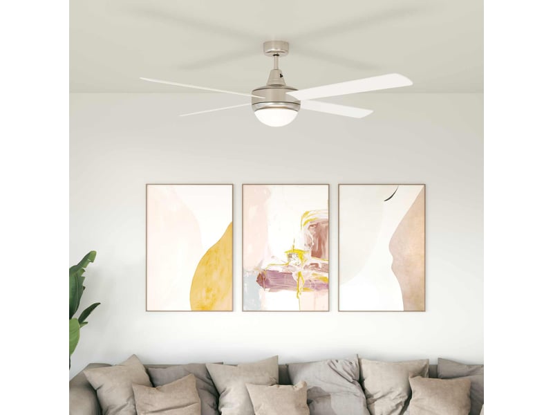  Vidaxl ventilateur de plafond avec lumière et télécommande ø 130 cm  - Conforama B