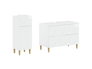 Ensemble de 2 meubles de salle de bain delft blanc brillant cf63106