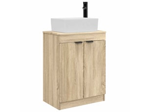Meuble salle de bain avec évier, meuble de rangement chêne sonoma 54x35x83 cm shl5411