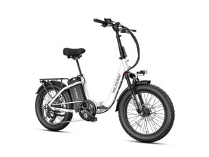 Vélo électrique pliable cadre ouvert wildeway fw11s, 48v 35ah, pneus 20, blanc
