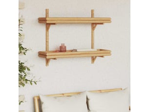 Étagère flottante, étagère suspendue montage mural marron 75 x 26 x 60 cm bambou cf42560