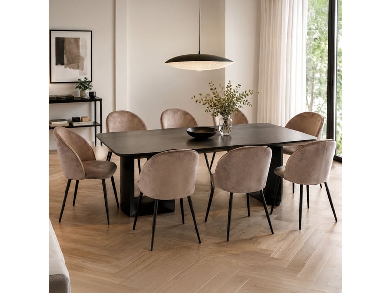  Chaise achito, 8 chaises, gris taupe Achitop - Conforama B