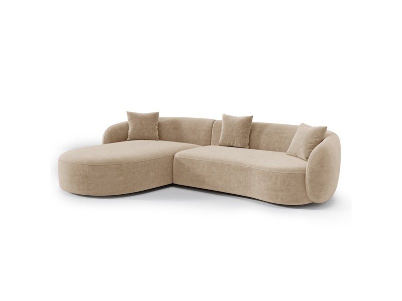  Canapé d'angle gauche 4 places en tissu tramé toucher doux taupe celine 1CELAGTTTP - Conforama A
