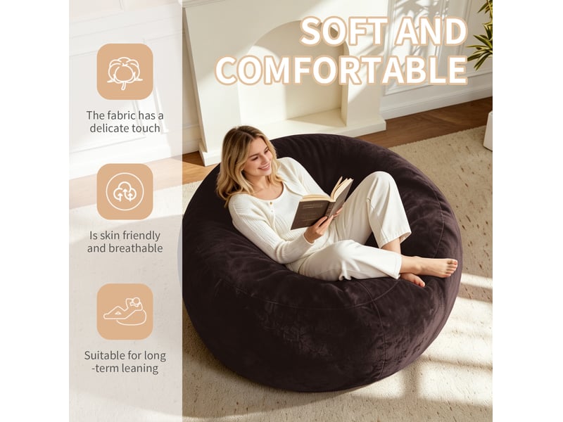  Fauteuil pouf modenvie 100 x 100 x 50 cm pliable marron  - Conforama D