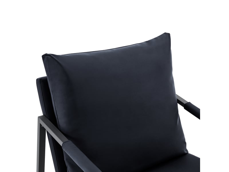  Fauteuil de lecture 67 x 67 x 80 cm – noir – simili cuir rembourré, cadre métallique industriel robuste  - Conforama D