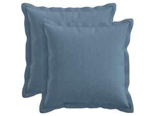 Lot de 2 coussins, coussins décoratifs houten bleu denim lin synthétique cf56478