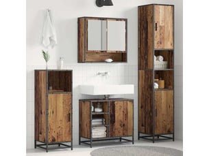 Ensemble de mobilier de salle de bain 3 pc bois ancien cf64270