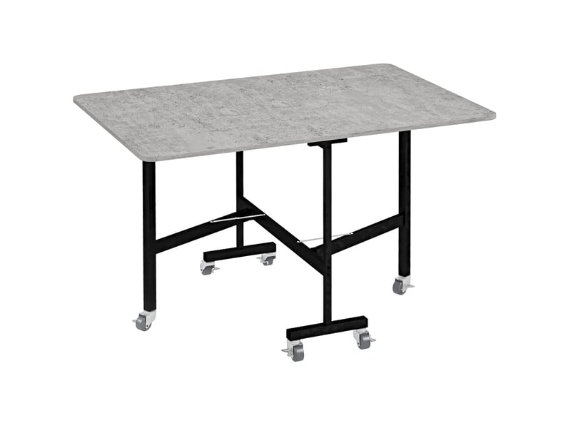  Table à manger pliable 120x80x73 cm à roulettes mdf gris  - Conforama A