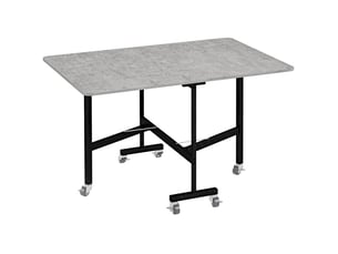 Table à manger pliable 120x80x73 cm à roulettes mdf gris