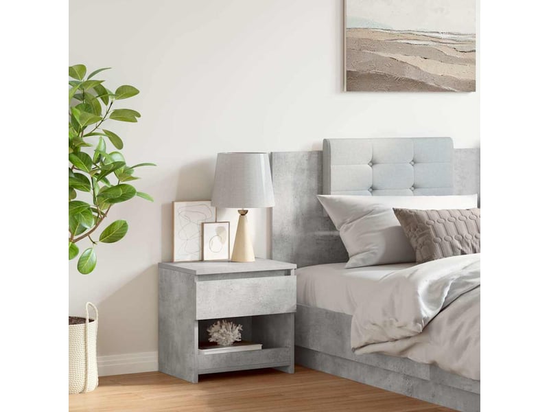  Table de chevet - cabinet de chevet - table de nuit gris béton 40x30x39 cm bois d’ingénierie  - Conforama B