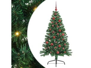 Sapin de noël artificiel, arbre de noël pré-éclairé vert 150 cm pvc shl5390