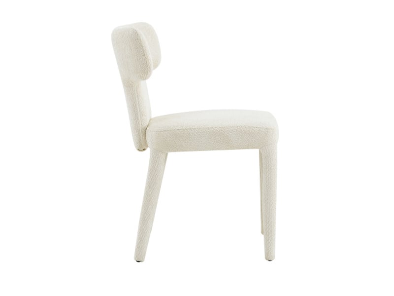  2 chaises de salle à manger modernes, dossier en t, assises rembourrées en tissu, cadre métal à 4 pieds – saloncuisine  - Conforama E